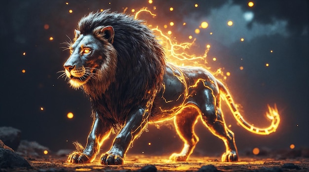 El león ardiente de la leyenda