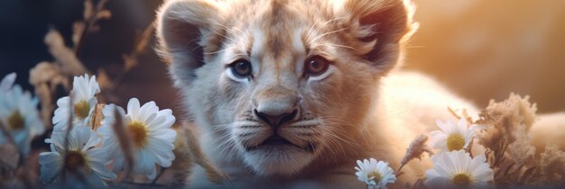 Un león joven en la naturaleza