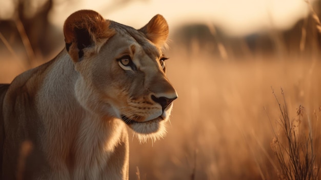 Un león en la naturaleza