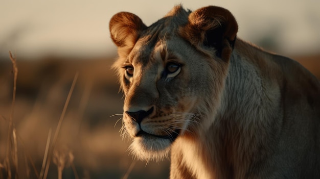 Un león en la naturaleza