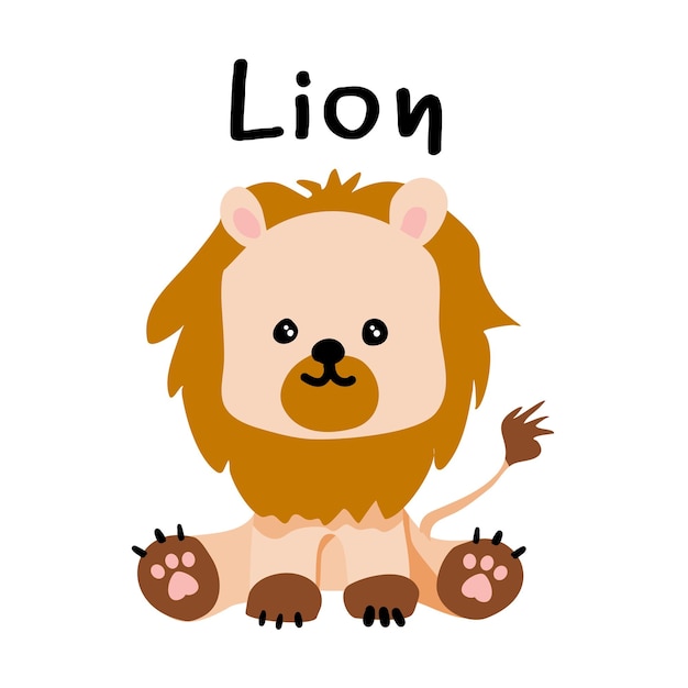 un león con la palabra león en él