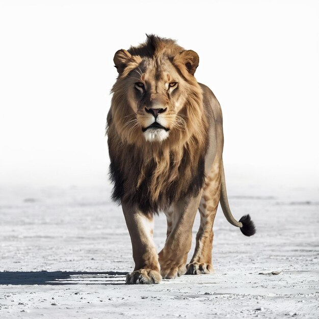 Foto león pantera leo en un blanco aislado