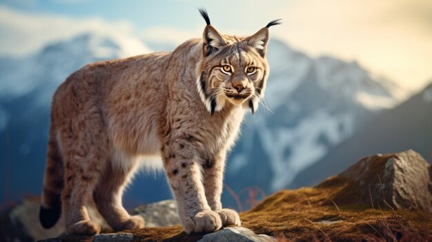 El león de pie en un bosque