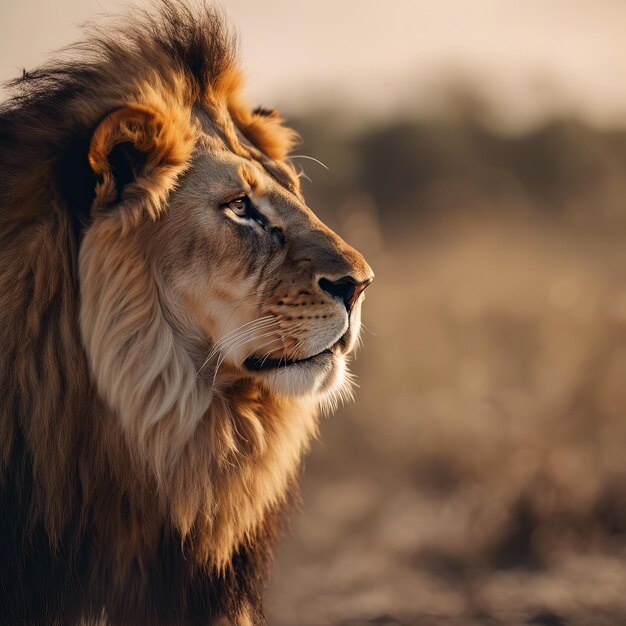 Foto un león en la sabana para el día mundial de la vida silvestre