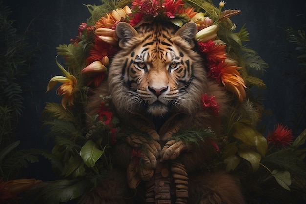Foto leonardo_diffusion_xl_animal foto de um tigre na selva.