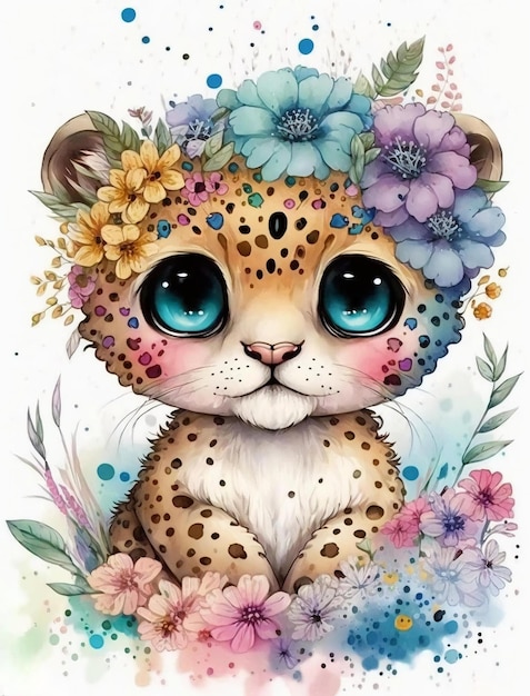 Leopard-Aquarell-Illustration