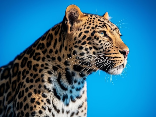 Leopard auf blauem Hintergrund