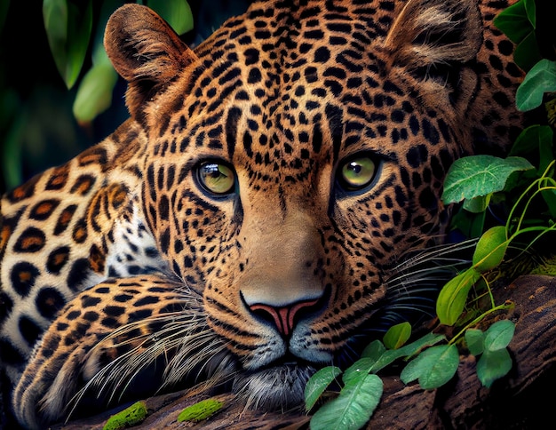 Leopard auf einem Ast Generative KI