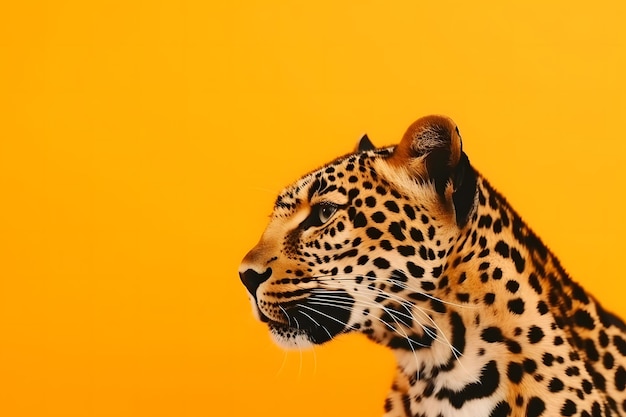 Leopard em uma rede neural de fundo amarelo gerada por ai