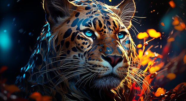 Leopard HD Wallpapers 2019 no estilo da arte de néon