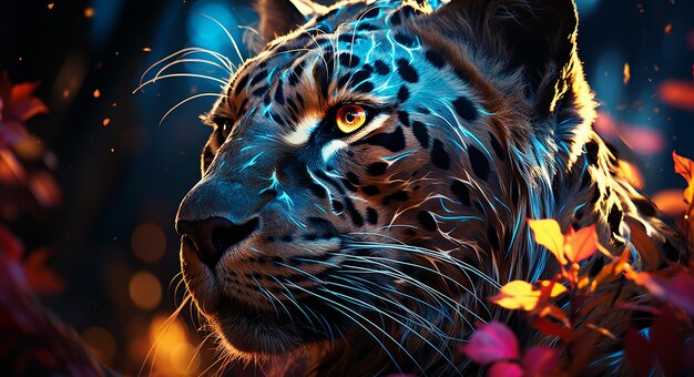 Leopard HD Wallpapers 2019 no estilo da arte de néon