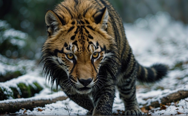 Foto leopardo en el bosque