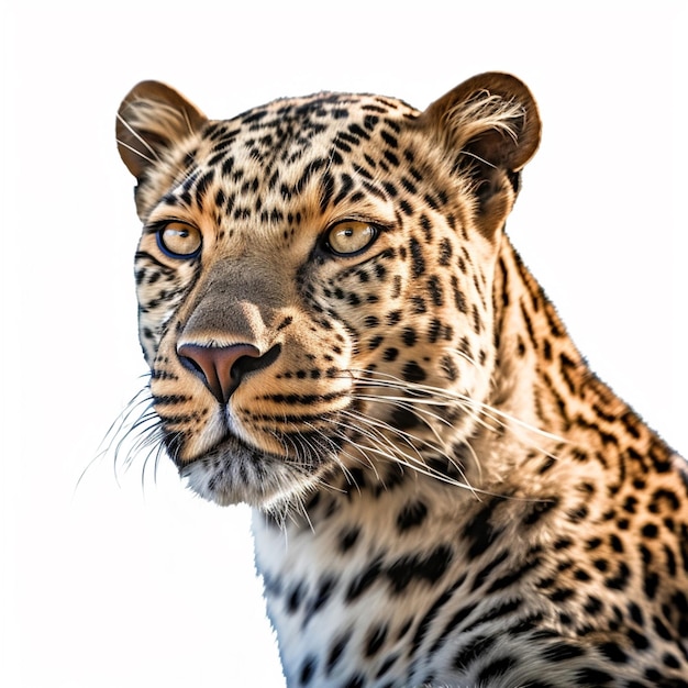 Un leopardo con una cara en blanco y negro y un fondo blanco y negro.