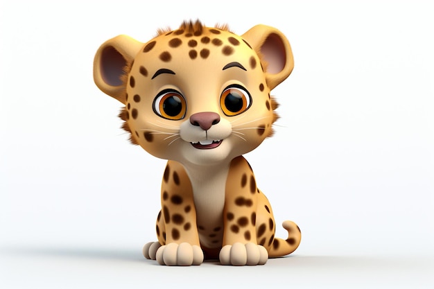 Leopardo de dibujos animados modelo 3d