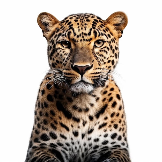 Un leopardo está mirando a la cámara.