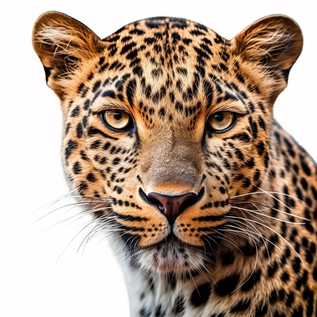 Un leopardo con fondo blanco y negro y fondo blanco y negro.