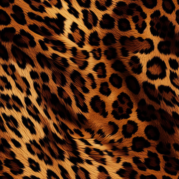 Leopardo de fondo de textura peluda animal de patrones sin fisuras