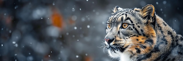 leopardo na floresta na natureza no inverno nevado na natureza