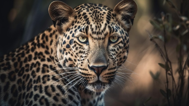 Leopardo no Parque Nacional Kruger generative ai