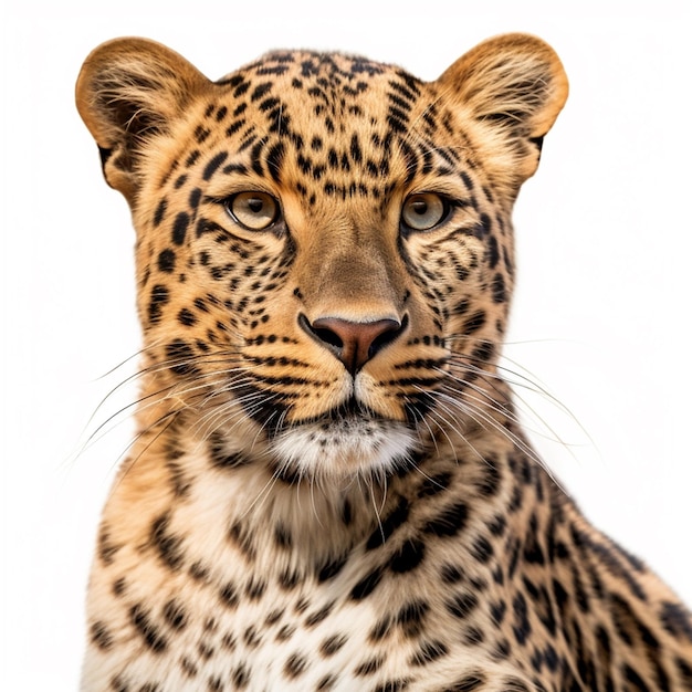 Un leopardo con un patrón blanco y negro en la cara.