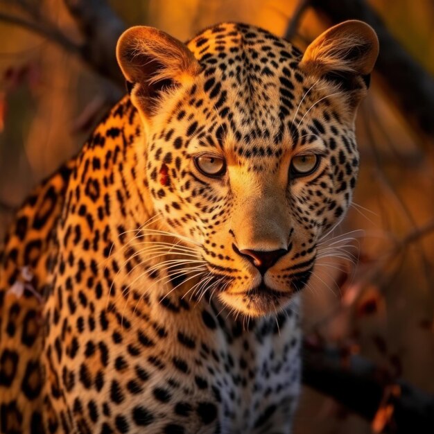 Leopardo en su hábitat natural Fotografía de vida silvestre IA generativa