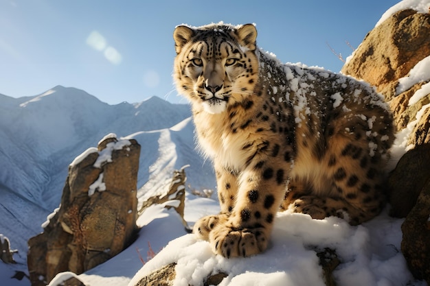 Leopardos da neve no Himalaia