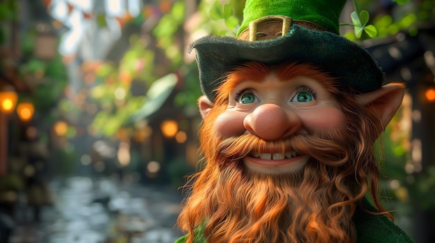 Leprechaun alegre com um brilho em seus olhos St Patrick's Day Merriment