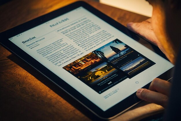 Foto lesen von ebooks auf einem tablet