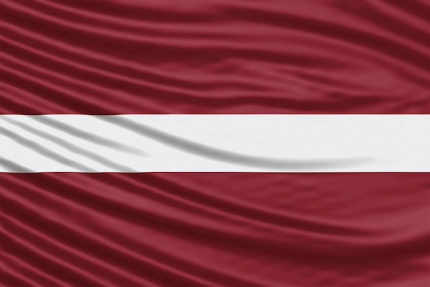 Letonia bandera ola cerca, fondo de bandera nacional