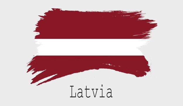 Letonia bandera sobre fondo blanco.
