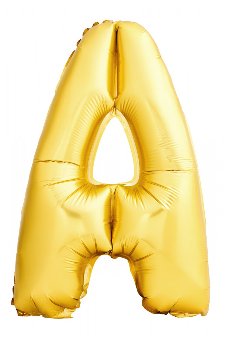 Letra A feita de balão inflável, isolado no fundo branco