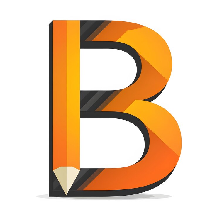 Foto letra b lápiz diseño del logotipo letra b lápliz icono vectorial ilustración gráfica plantilla de fondo