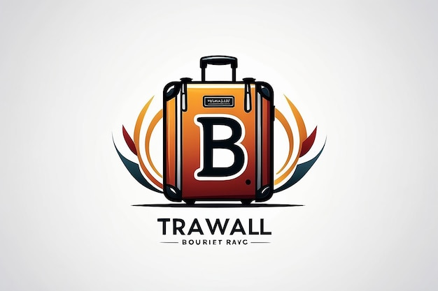 Foto letra b con maleta logotipo de bolsa de viaje modelo vectorial logotipo para etiqueta de viaje turismo