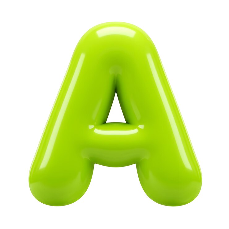 Foto la letra a de la burbuja 3d verde