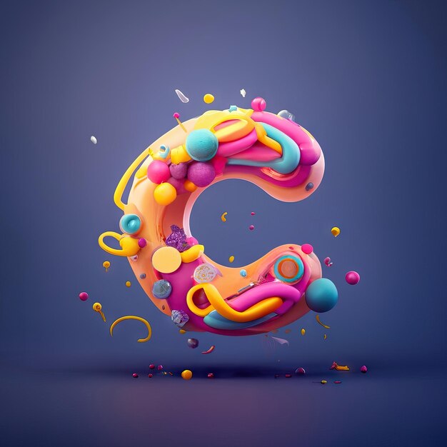 La letra C en 3d | Foto Premium