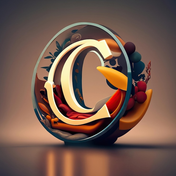 Foto la letra c en 3d