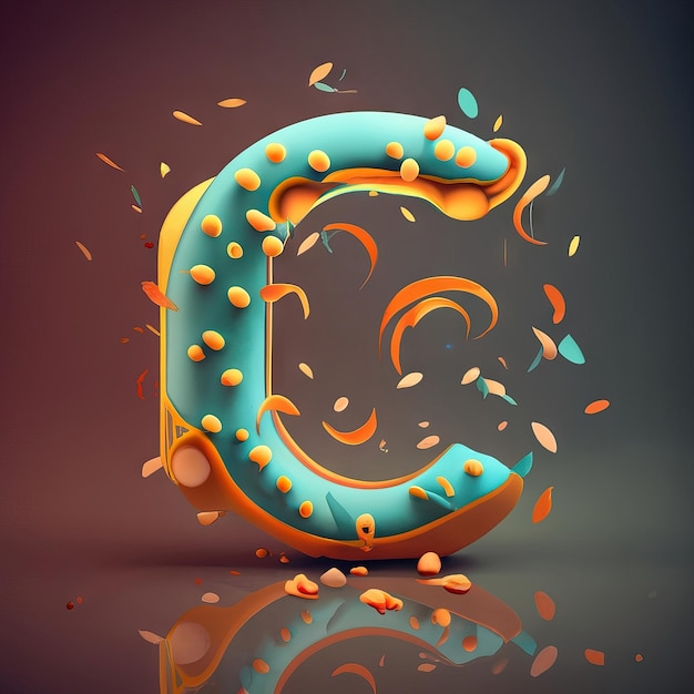 La letra C en 3d | Foto Premium