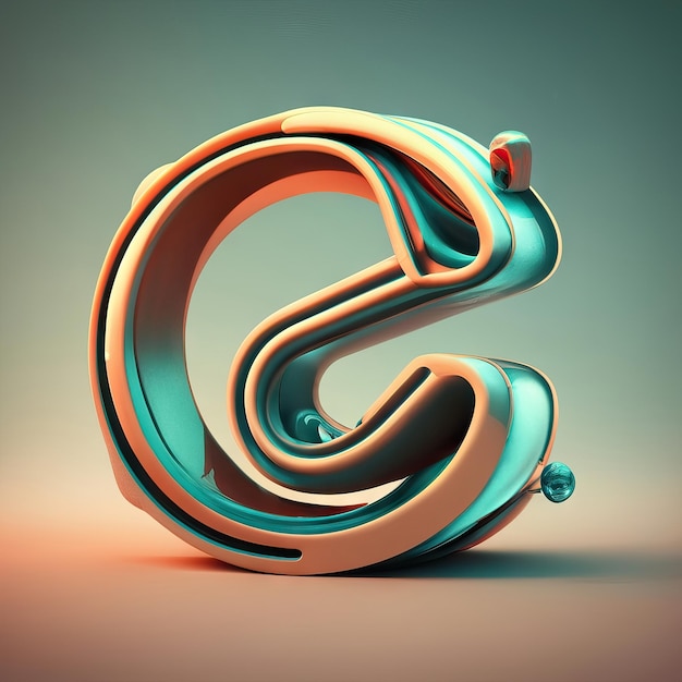 La letra C en 3d