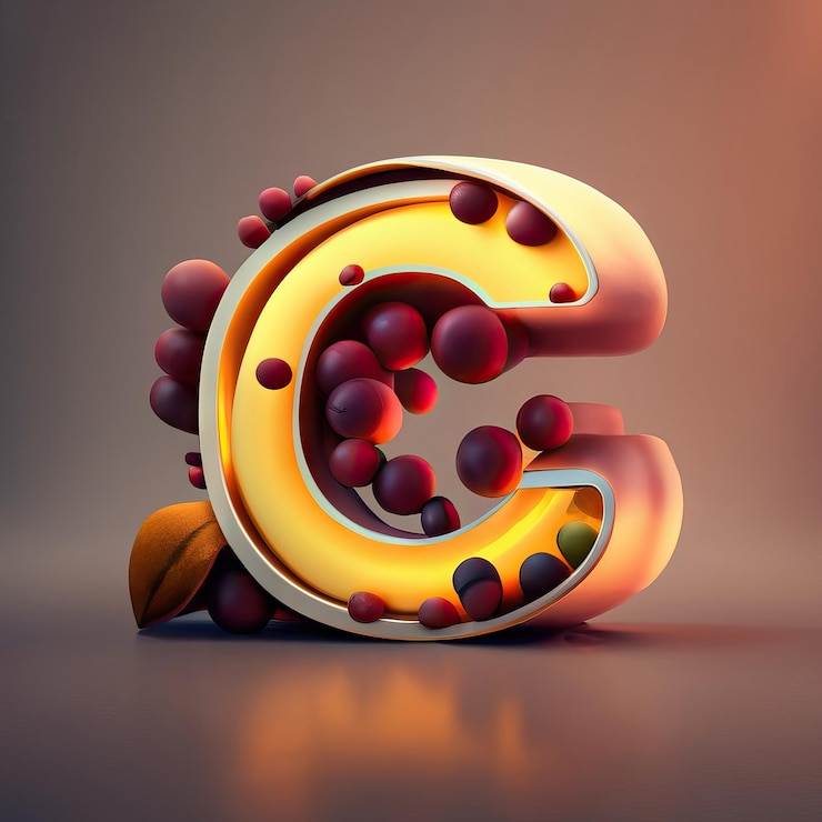 Foto la letra c en 3d