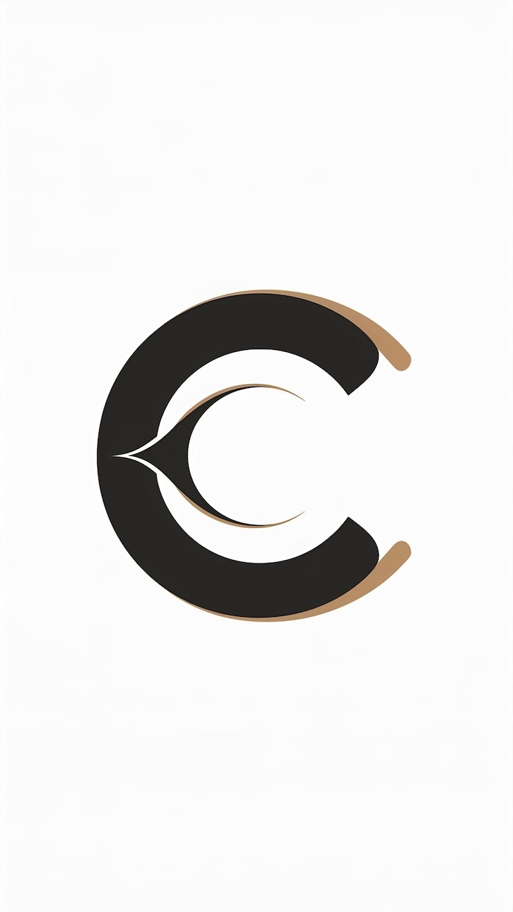 Foto la letra c plana minimalista en forma redonda es el icono del logotipo de la compañía vect