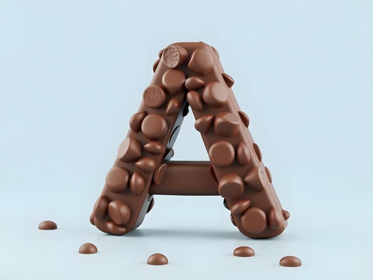 Foto la letra a del chocolate