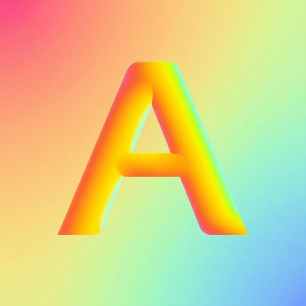 Letra A de color gradiente