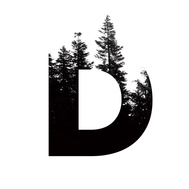 Foto letra d hipster letras de fuente salvaje aventura al aire libre