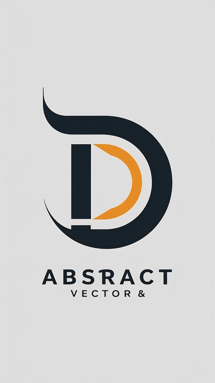 Foto la letra d del logotipo es un elemento abstracto en forma de círculo, un signo de icono de empresa redondo y un vector.