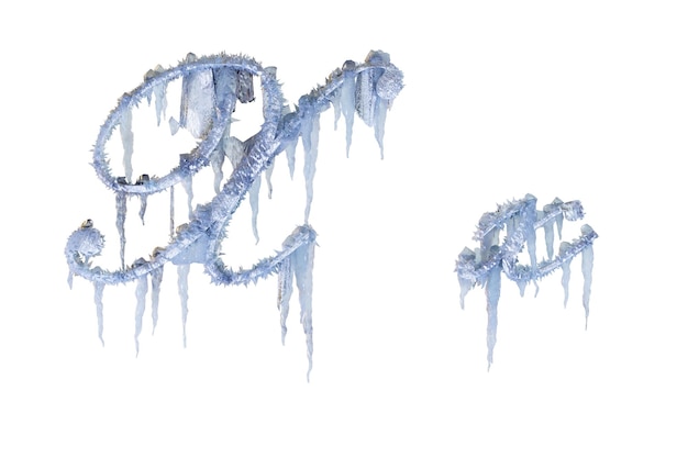 Letra de gelo X renderização em 3D