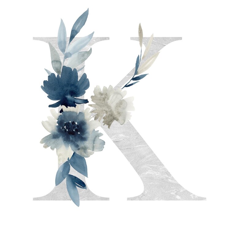 Foto letra floral k com peônias