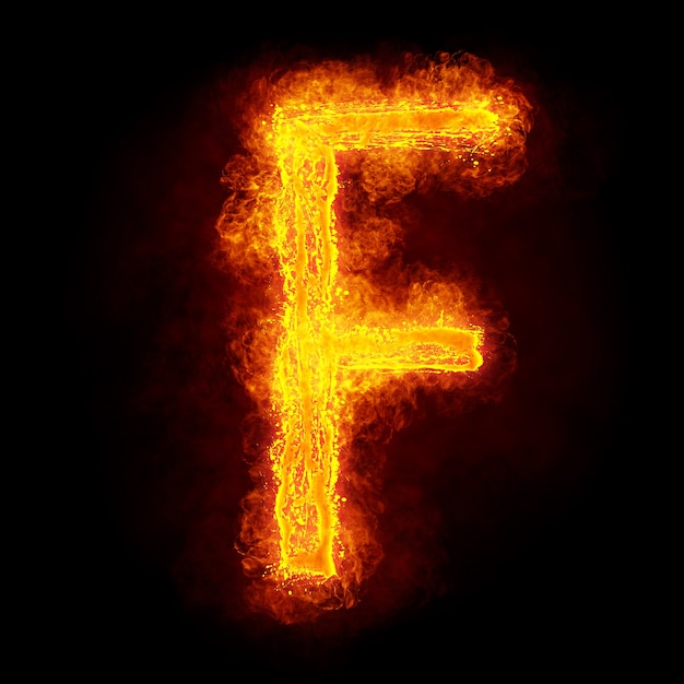 Letra de fuego E. Fiery Font. Símbolo de fuente flamy brillante.