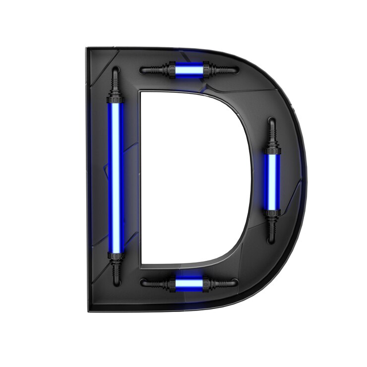 Foto letra de fuente de tecnología futurista dd render