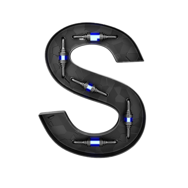 Foto letra de fuente de tecnología futurista sd render