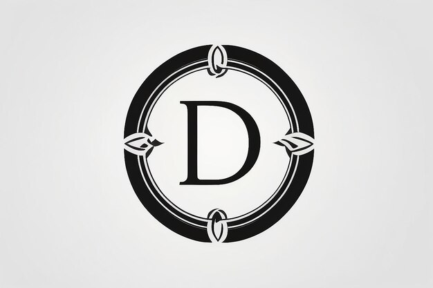 Foto letra inicial d círculo ligado monograma em minúsculas logotipo preto